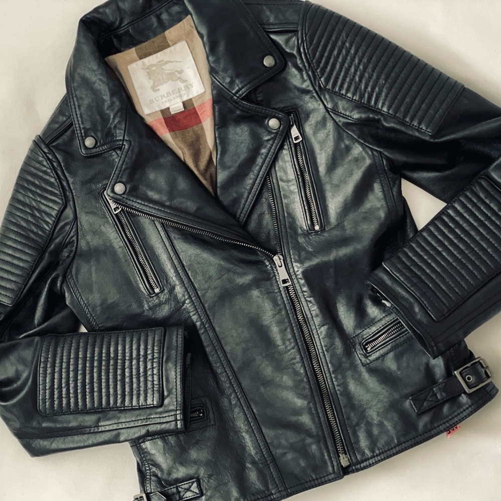 Girls Burberry Leather Jacket Sz. 14Y